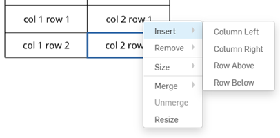 Commandes de formatage du texte disponibles dans la boîte à outils Tableau