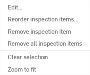 Menu contextuel de l'élément d'inspection