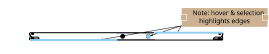 Exemple de lignes bleues causées par le survol