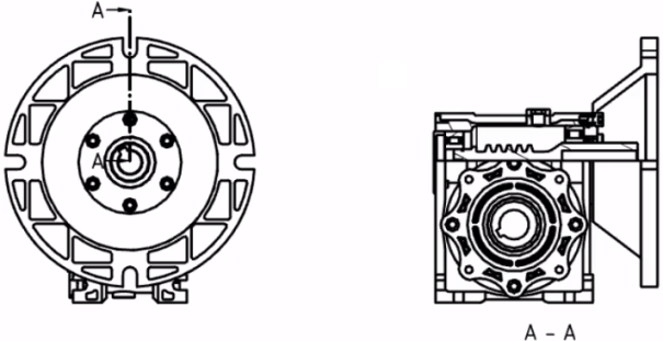 Adjusting the length of the section line to the inside of the part to create a partial section view