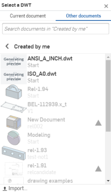 Sélectionner une boîte de dialogue DWT