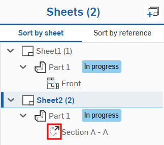 Linked view moved to another sheet