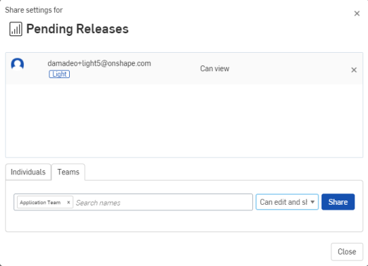 Boîte de dialogue release en attente