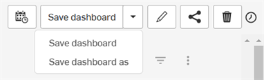 Options dans Enregistrer le tableau de bord