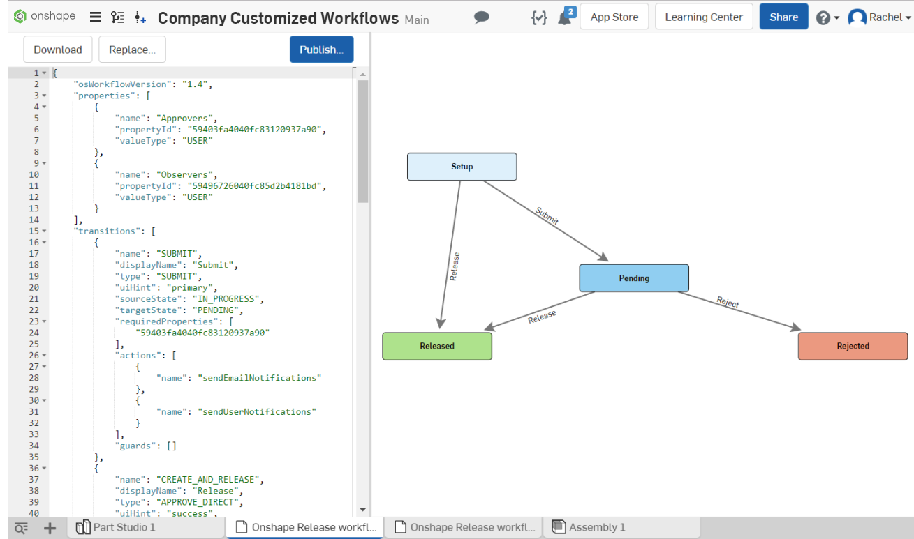 Example of a custom workflow