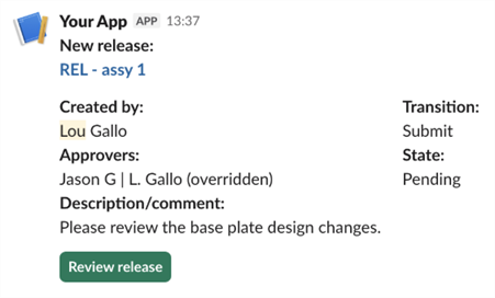 New Release notification in slack