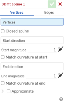 Étape 1 dans l'utilisation de l'outil Spline ajustée en 3D