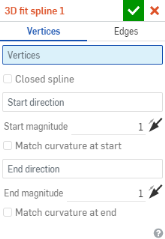 Étape 1 dans l'utilisation de l'outil Spline ajustée en 3D