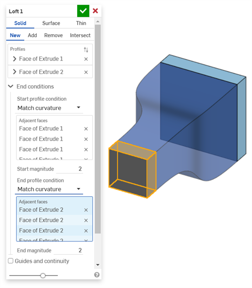 Loft: Match curvature