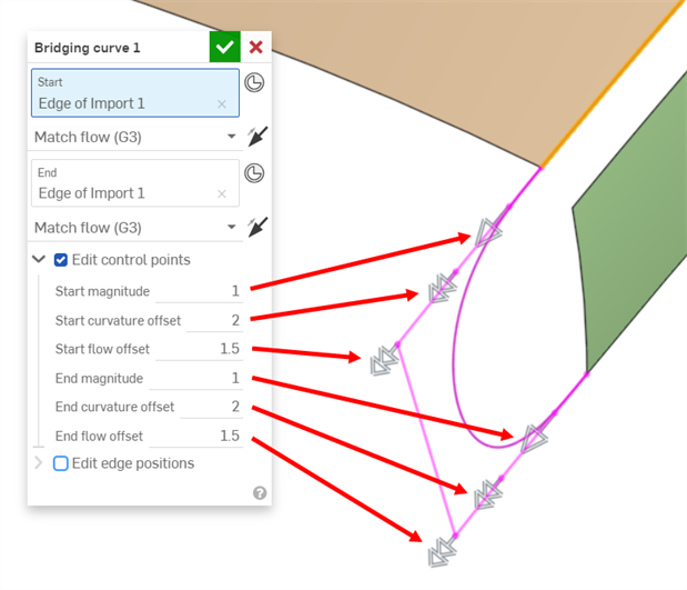 Edit control points