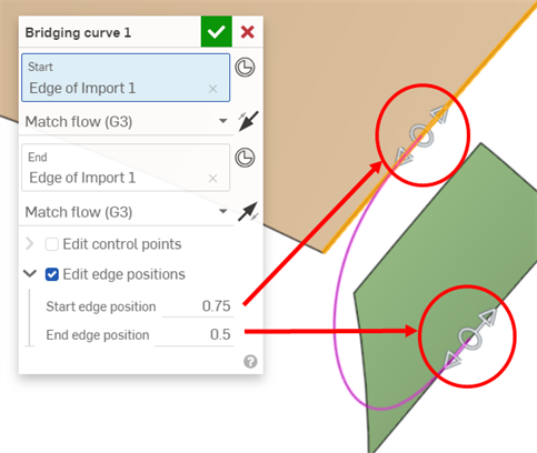 Modifier les positions des arêtes