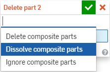 Boîte de dialogue Supprimer la pièce