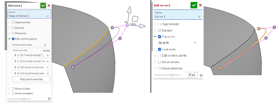 Edit curve hierarchy example