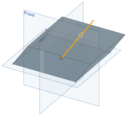 Exemple de direction d'extrusion