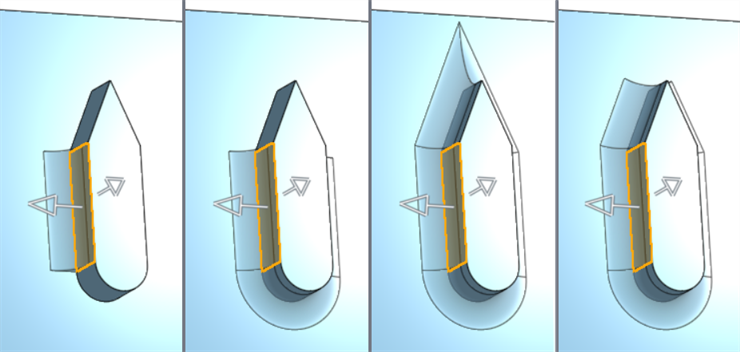 Exemples de propagation de combinaison de faces