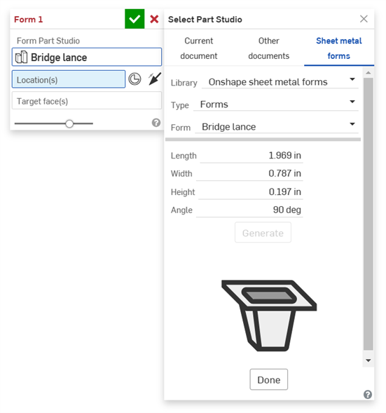 Selecting a form