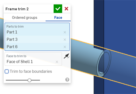 Exemple de l'option Ajuster aux contours de la face non cochée