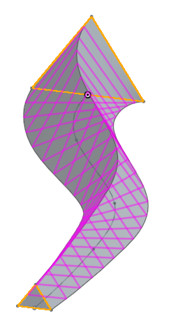 Exemple de lissage avec trajectoire et 20 sections intermédiaires