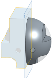 Exemple de miroir : intersection après application de l'outil