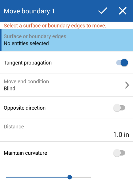 Boîte de dialogue Déplacer le contour pour Android