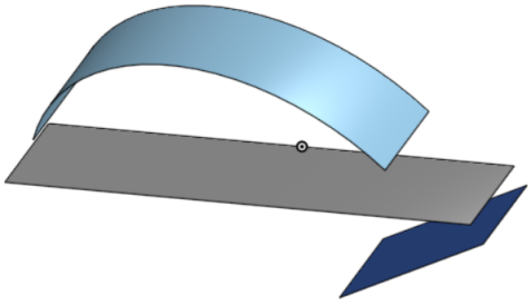 Example of feature before move boundary tool is used