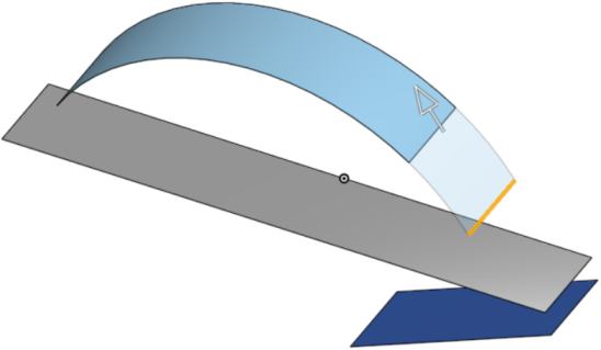 Exemple de fonction Déplacer un contour utilisée pour couper une arête