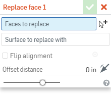 Boîte de dialogue Remplacer la face