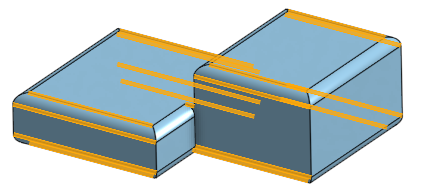 Create selection example, selecting parallel edges of the model