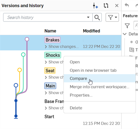 Examples of methods of initiating Compare