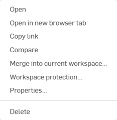 Versions and history context menu