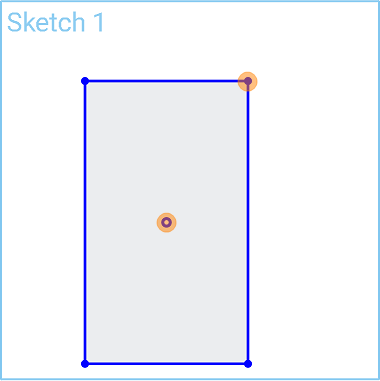 Exemple d'outil Rectangle à partir du centre en cours d'utilisation