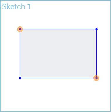 Exemple d'outil Rectangle par sommet en cours d'utilisation