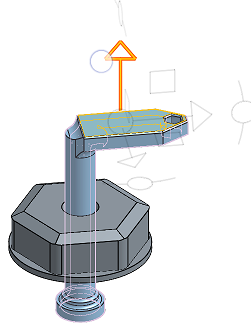 Exemple de liaison pivot-glissant montrant le manipulateur triade pour déplacer l'une des pièces