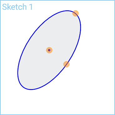 Exemple d'outil Ellipse en cours d'utilisation