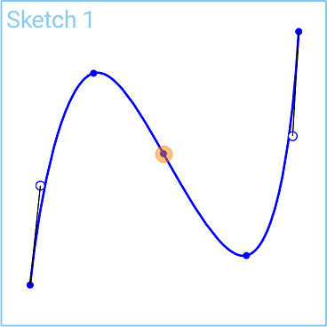 Exemple d'icône Point de spline en cours d'utilisation