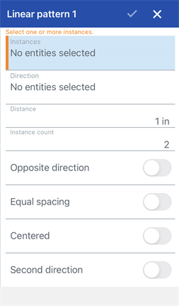 Boîte de dialogue de répétition linéaire sur un appareil iOS