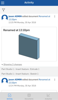 View changes dialog