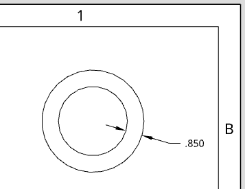 Exemple d'épaisseur de paroi sur des cercles concentriques