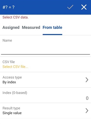 Android Variable dialog: From table