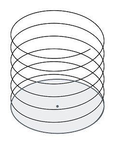 Exemple d'outil Hélice, une hélice d'une esquisse circulaire