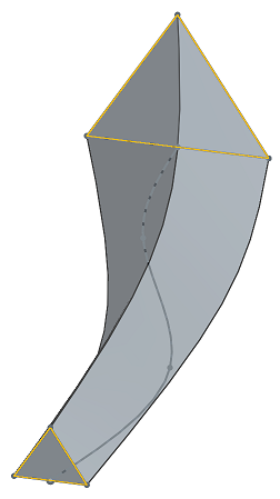 Exemple de lissage avec une trajectoire et 1 section