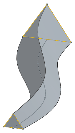 Exemple de lissage avec une trajectoire et 20 sections intermédiaires :