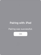 Appairage réussi avec l'iPad