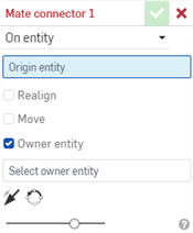 Mate connector dialog