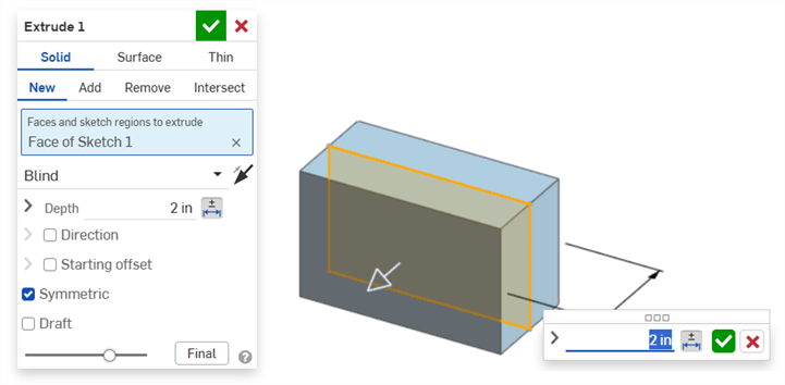 Editing a feature dimension example