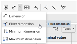 Barre d'outils Annotation : cote de congé