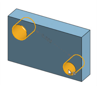 Selecting 2 cylindrical faces