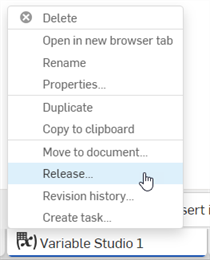 Releasing a Variable Studio