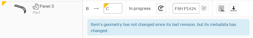 Example of notification seen when Require a new revision when an item's properties changed option is not checked