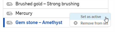 Context menu: Set as active